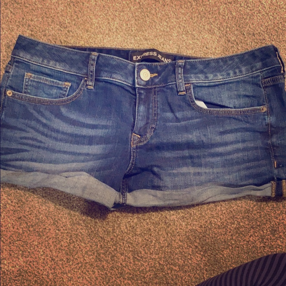 Dark wash jean shorts